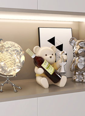 现代酒柜摆件暴力熊酒架创意客厅玄关柜电视柜工艺品乔迁新居礼品