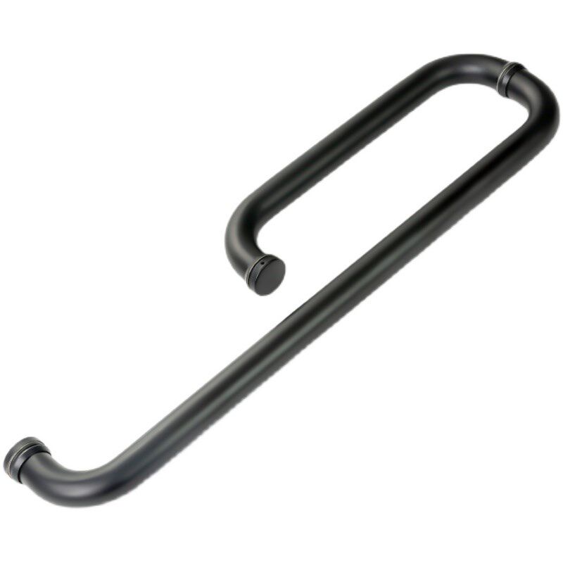 经典浴室玻璃门把手房圆管哑黑色型大拉手