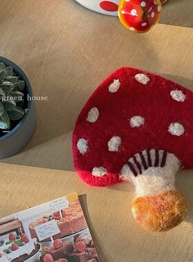 geen houe * 红伞伞白杆杆童话仙境蘑菇造型陶瓷杯碟碗盘杯垫