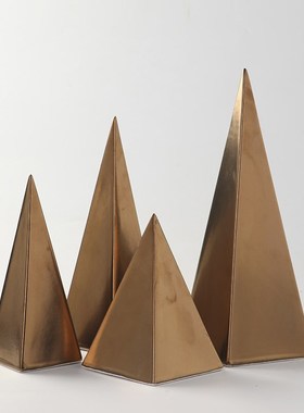 轻奢新中式陶瓷水纹尖塔形摆件组合样板房间别墅客厅书房软装饰品