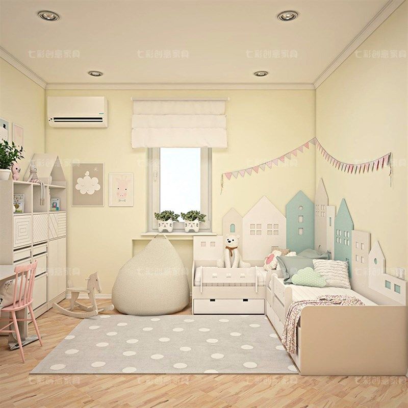 儿童床拼接单人床组装小床男孩女孩实木定制双胞胎床房子卡通婴儿