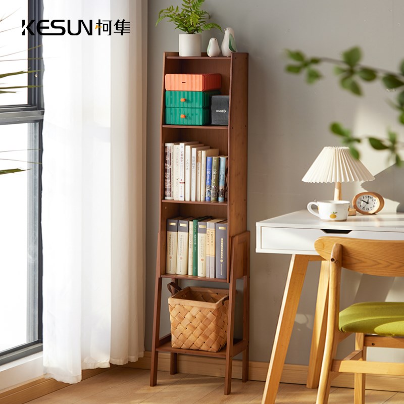 书架置物架落地小书柜简约客厅靠墙储物柜电视边柜角柜多层展示柜