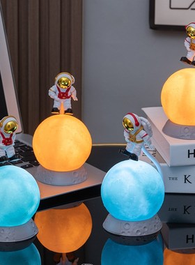 新品悬浮宇航员月球灯摆件月亮小夜灯中秋生日小礼物直供装饰摆件