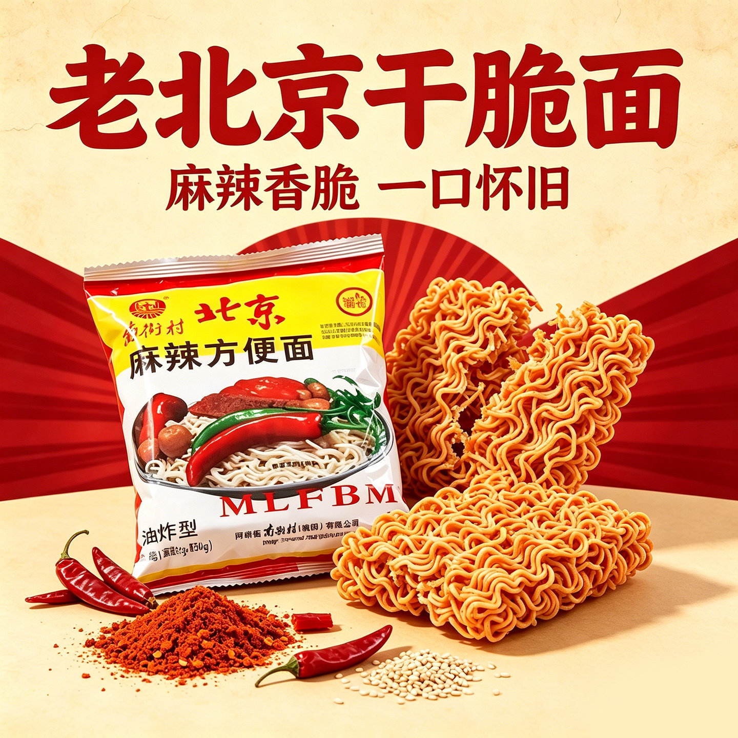 南德老北京麻辣干脆面袋装整箱