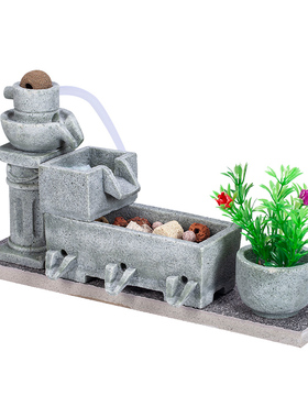 流水招财创意摆件室外鱼缸陶瓷缸养鱼过滤器增氧循环流水造景配件