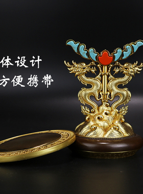 西行人 慧宝准提镜B款黄铜准提菩萨镜坛随身供修吉祥佛堂桌面摆件