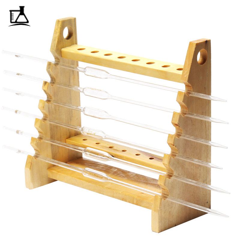 木质移液管架梯形实验室刻度吸管架 移液管架子 胖肚吸管梯形木架