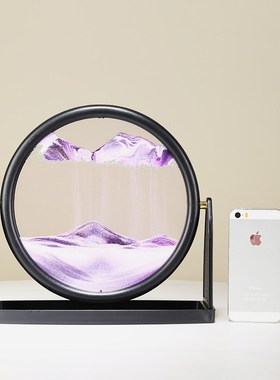创意液体解压艺术流沙画沙漏摆件办公室客厅装饰轻奢生日礼物饰品