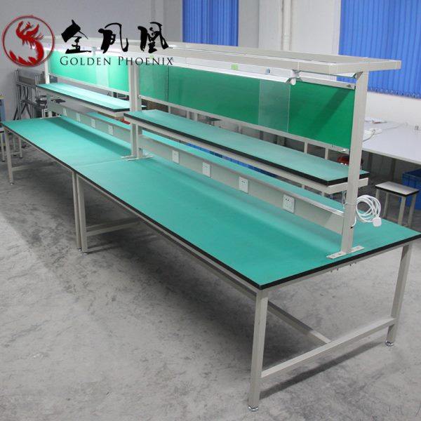 防静电台带灯操作台流水线实验室车间桌双层打包厂家现货,商业/办公家具,线棒货架/工作台,淘宝优惠券,粉丝福利购,淘宝优惠卷