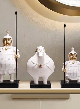 兵马俑办公室书柜工艺品家居物客厅装饰创意荼室装饰品