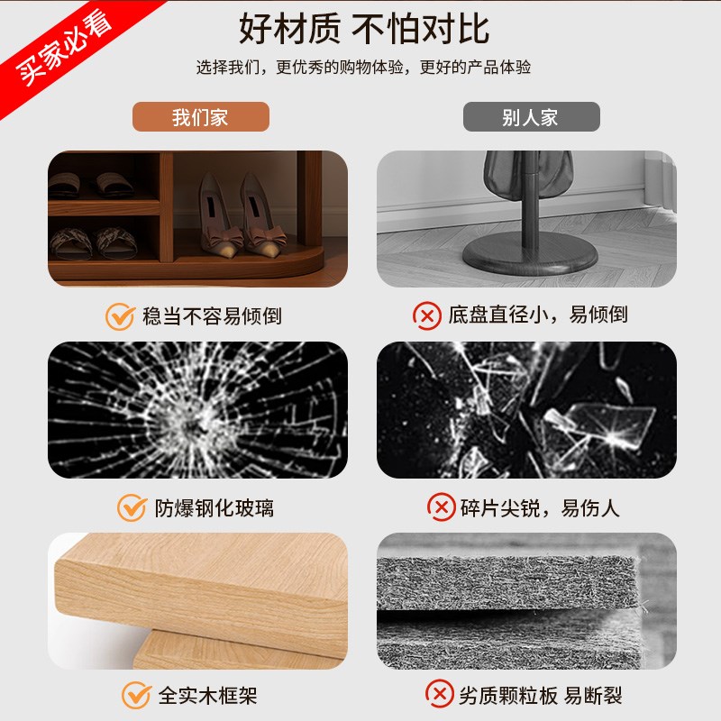 卧室实木落地衣帽架镜一体挂衣架带镜子全身镜家用可旋转试衣镜子