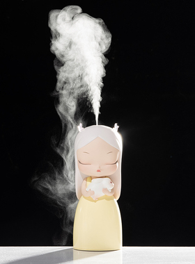 白夜童话晚安兔加湿器办公室桌面静音香薰机保湿床头喷雾送女生