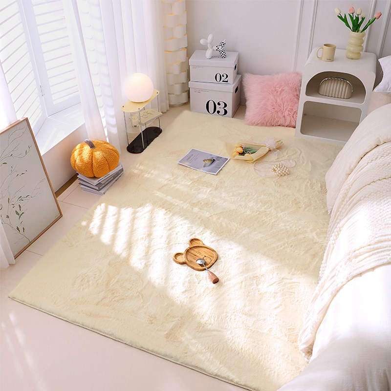 瑞士兔毛地毯卧室冬季加厚床边毯客厅茶几毯毛绒飘窗垫可机洗定制