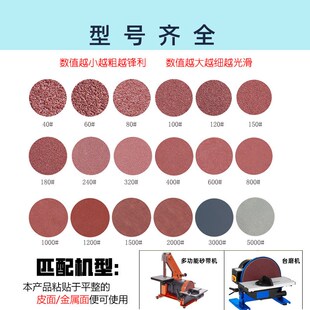10寸250mm圆形背胶砂纸大圆盘沙背粘氧化铝家具打磨抛光干磨砂纸