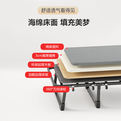 办公室午休折叠床单人躺椅家用夜班值班简易硬板床行军床午睡神器