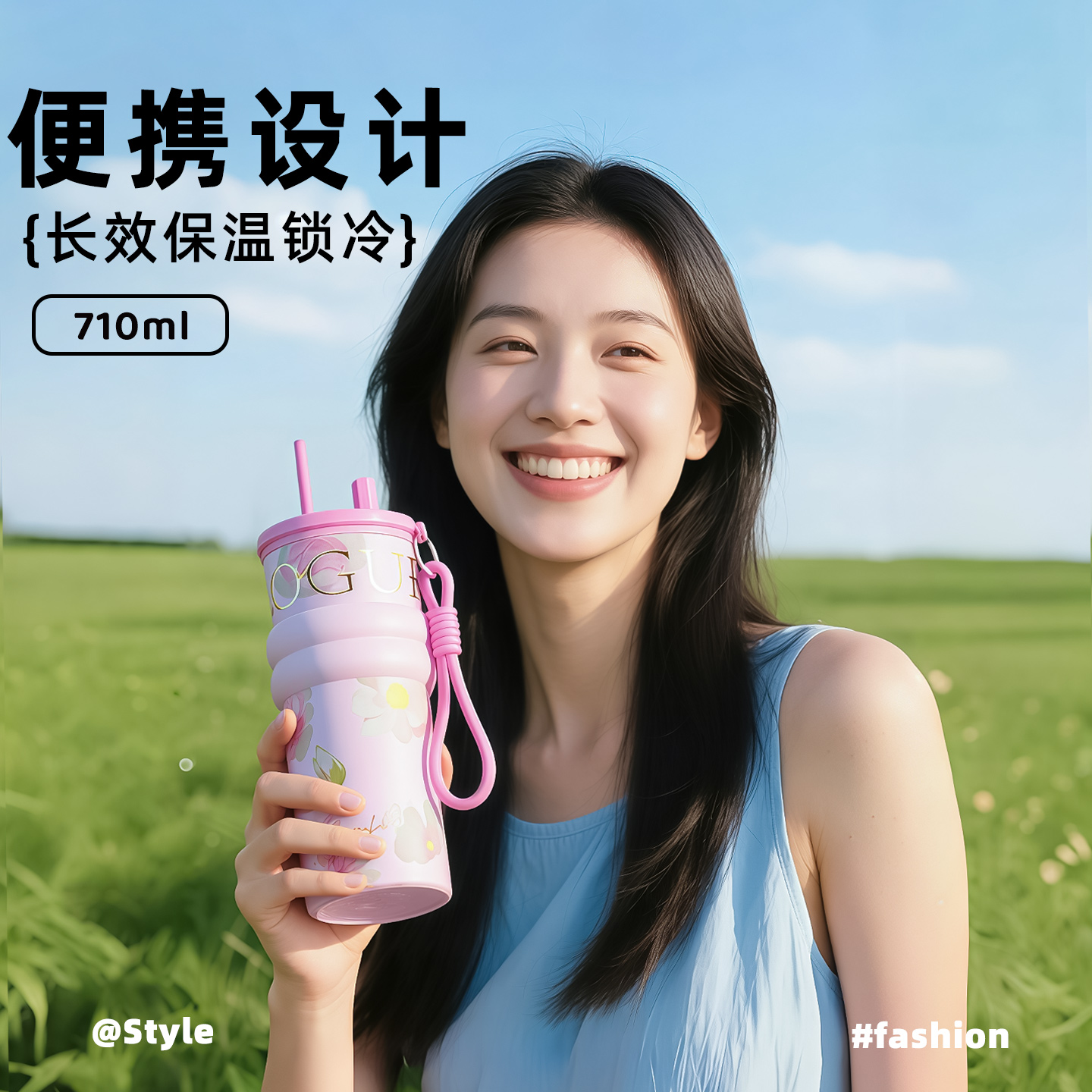 七夕送朋友大容量不锈钢杯学生党