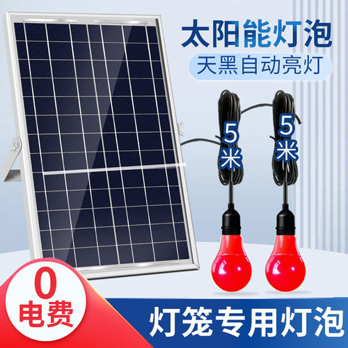 太阳能灯笼灯泡一拖二