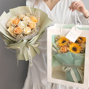 高级 母亲节礼物高档实用送妈妈婆婆手工玫瑰花仿真花材料创意新款