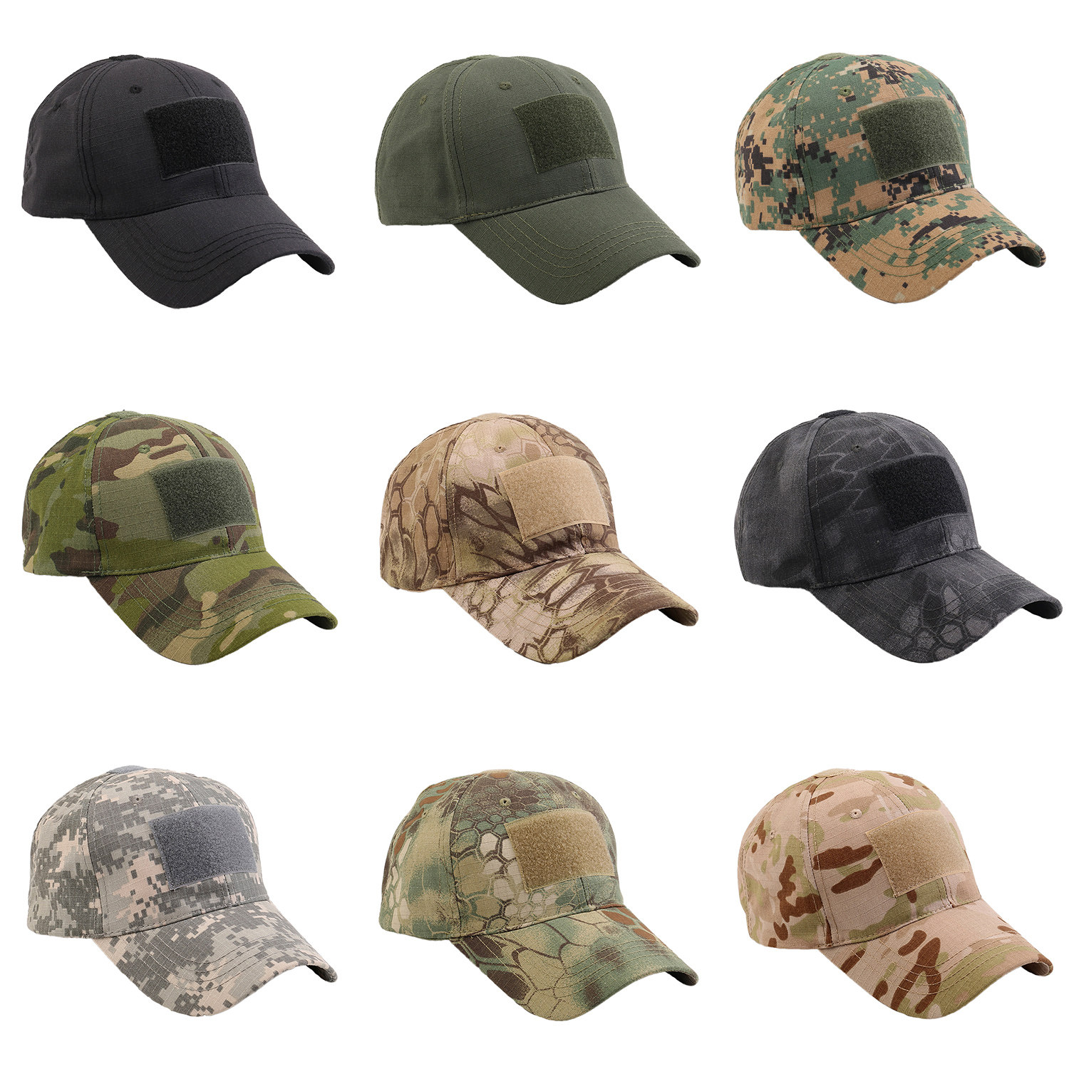 战术迷彩棒球帽军迷伪装帽遮阳帽遮阳防晒钓鱼帽徒步登山鸭舌帽男