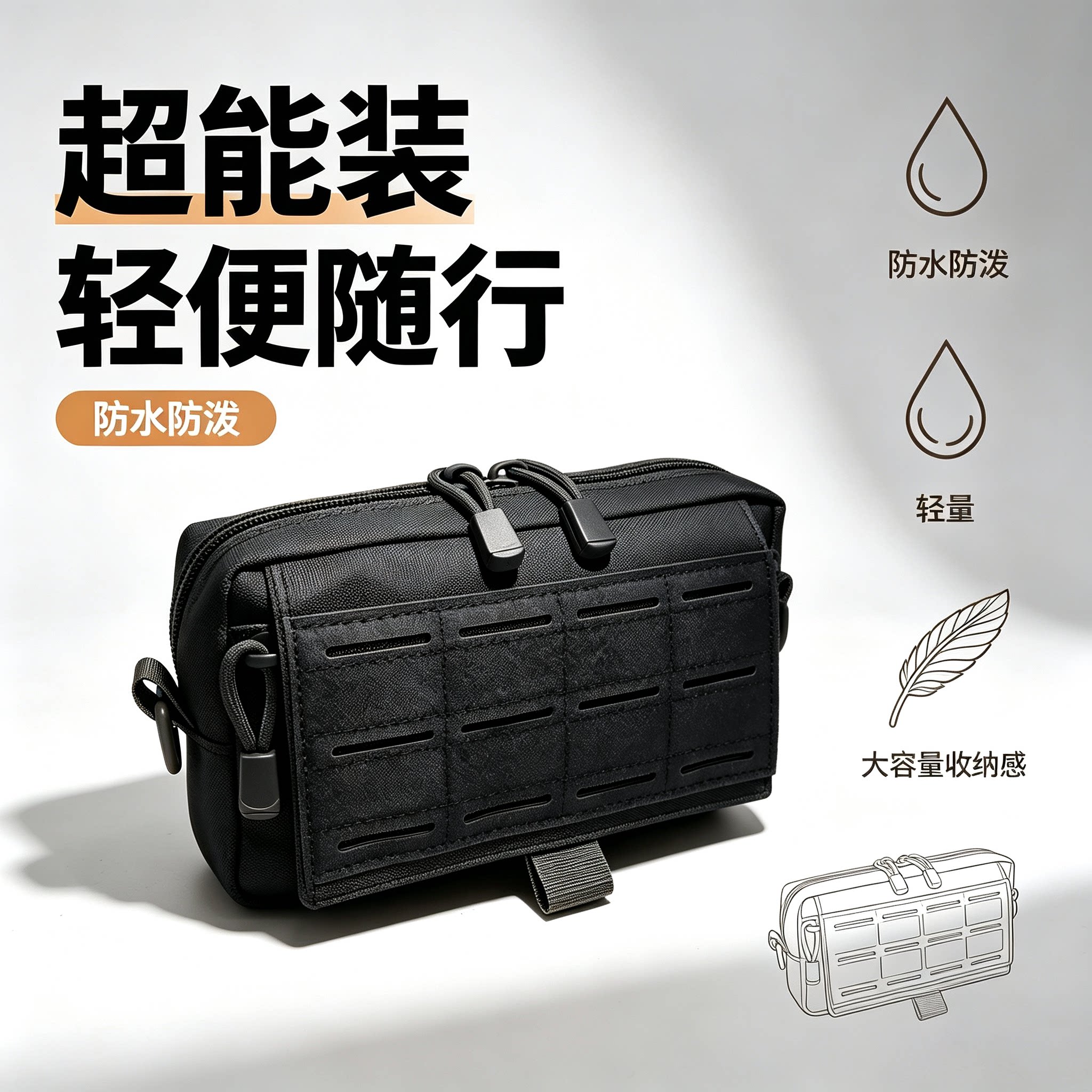 运动背包腰包molle附件功能挂包 腰挂包激光医疗包战术户外工具包