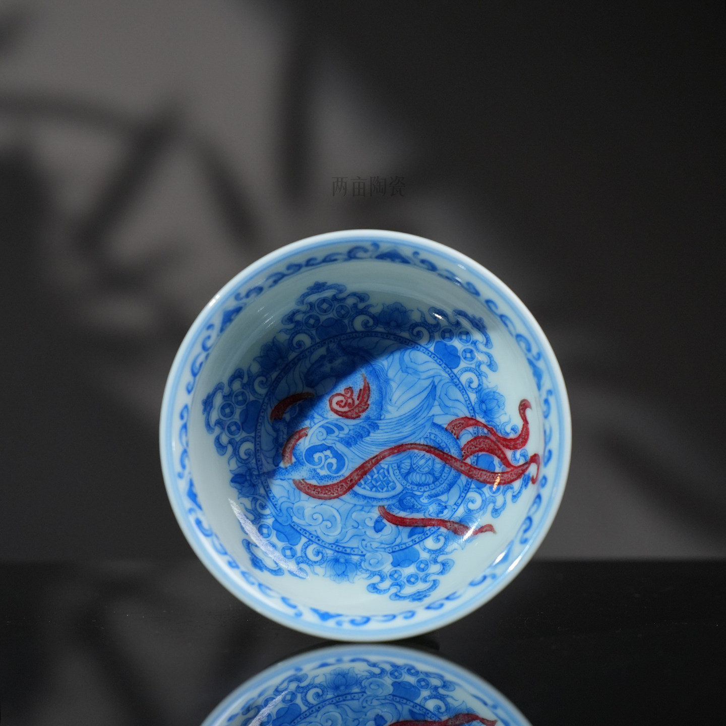 屹朴堂青花釉里红马上有钱炉式杯110ml 景德镇手绘马年生肖款茶杯,餐饮具,茶杯,淘宝优惠券,粉丝福利购,淘宝优惠卷