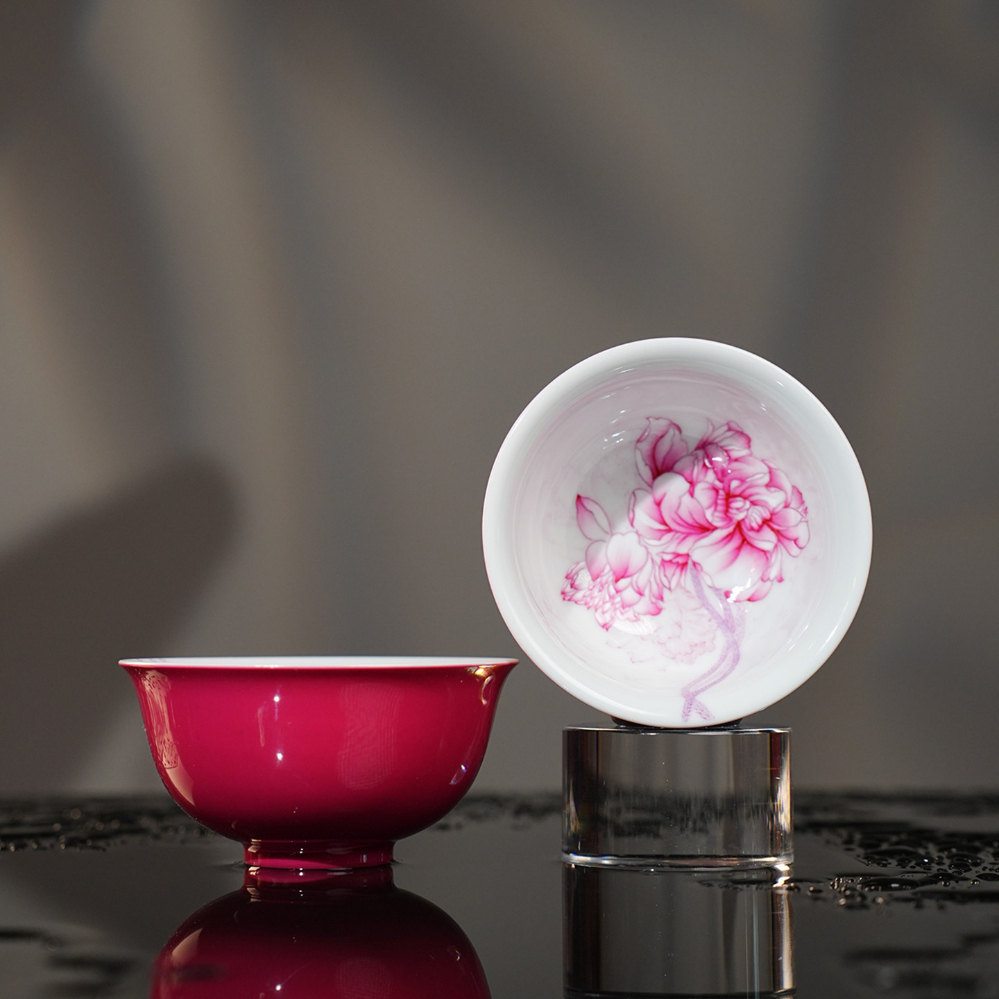 溢珍堂粉彩胭脂红莲花 荷叶莲藕 压手杯 高档泡茶手绘主人杯茶杯,餐饮具,茶杯,淘宝优惠券,粉丝福利购,淘宝优惠卷