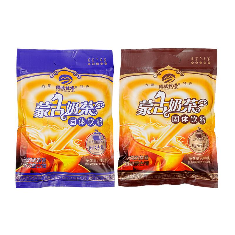 图腾牧场小 内蒙古奶茶咸蒙甜味奶茶粉冲饮400袋装独JOQ立包克古