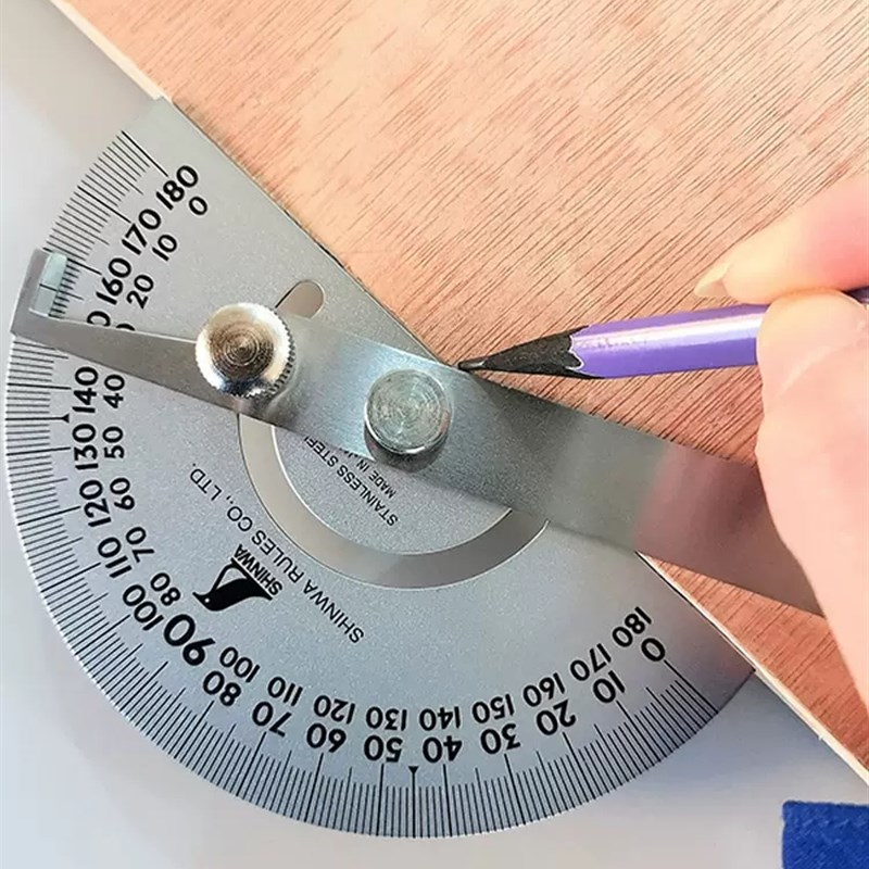 木工工具 量角规 不锈钢高精度木工加长量角器SHINWA亲和 堤旁树