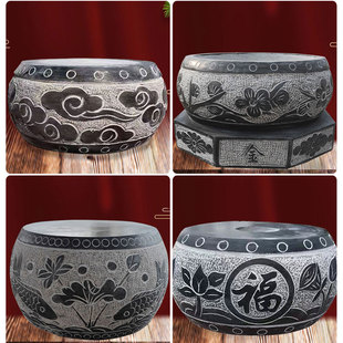 柱墩石柱顶石头墩子石雕柱基石仿古木柱底座空心包皮柱础石圆石墩