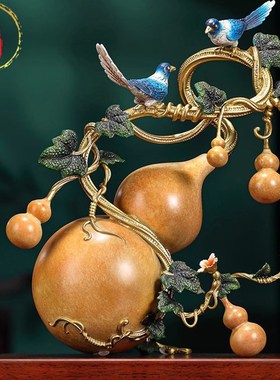 威弗列德铜葫芦摆件纯黄铜福禄满堂客厅办公室装饰品乔迁开业礼品