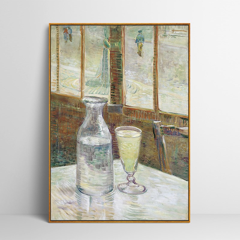 苦艾酒 梵高印刷喷绘仿制油画静物画挂画壁画客厅玄关背景装饰画