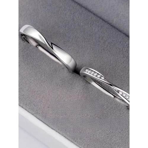 日本品质莫桑石纯银情侣戒指莫比乌斯环一对活男女款闭口对戒求结