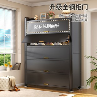 柜家用落地多层收纳储物柜门口入户玄关大容量简易防尘鞋 钢制鞋 架