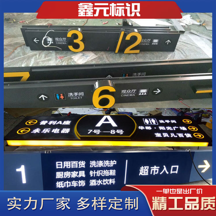镂空吊牌灯箱定制作商场超市医院地下车库指示牌双面发光字广告牌