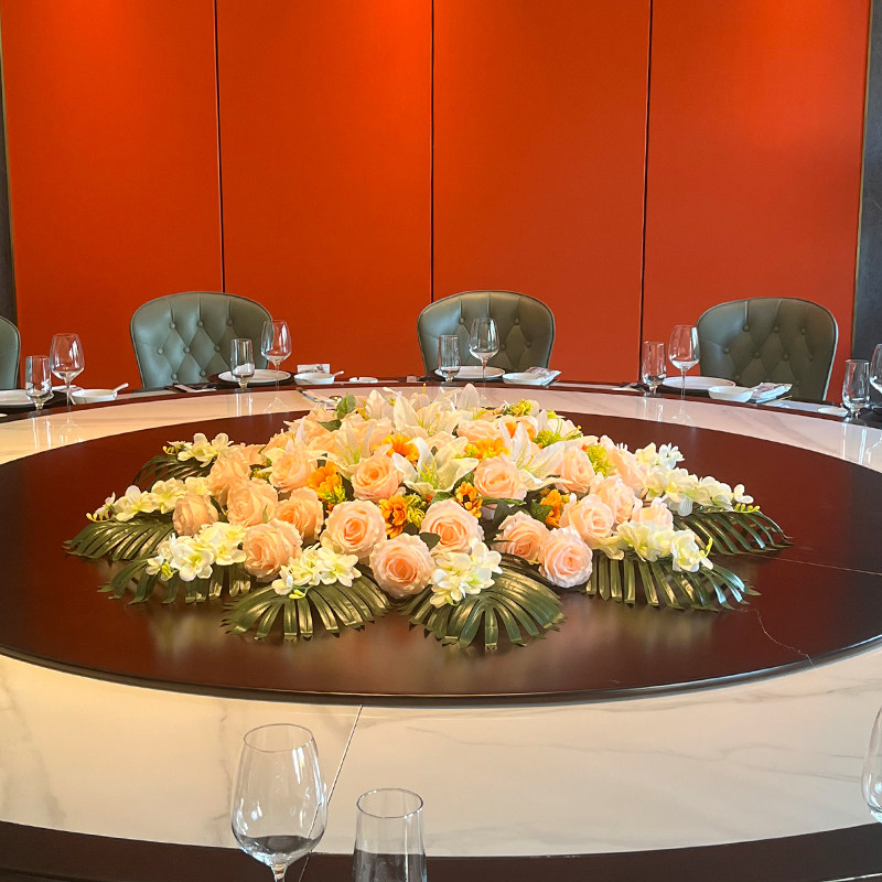 仿真餐桌花酒店桌花摆件转盘装饰假花绢花餐厅大圆桌中间摆放台花,鲜花速递/花卉仿真/绿植园艺,仿真花,淘宝优惠券,粉丝福利购,淘宝优惠卷