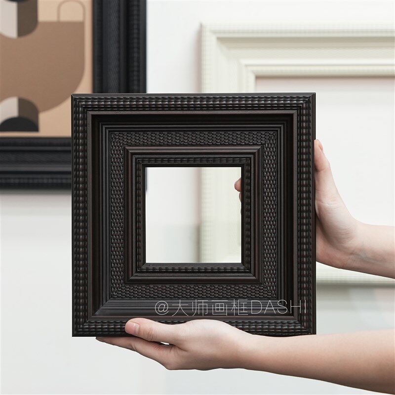 中古复古典实木油画框外框黑色白色定制相框镜框装裱照片挂墙