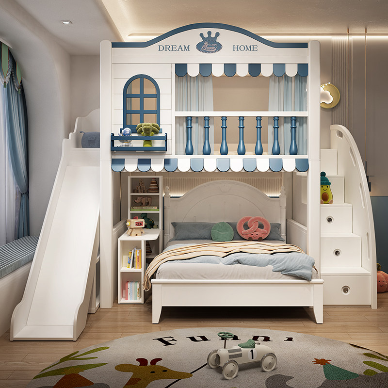 交错式上下床双层床同宽高护栏多功能组合树屋床设计师子母高低铺,住宅家具,高低/子母床,淘宝优惠券,粉丝福利购,淘宝优惠卷