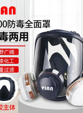 VIAN防毒面具6800全面罩化工气体工业粉尘喷漆全面罩防护防尘面罩