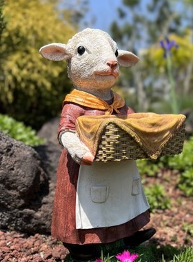 仿真小羊花盆可爱动物园艺装饰品庭院花园多肉绿植摆件阳台造景