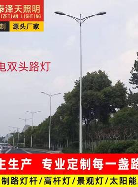 厂家市电路灯8米10米12米灯杆户外模组led市政工程双臂路灯