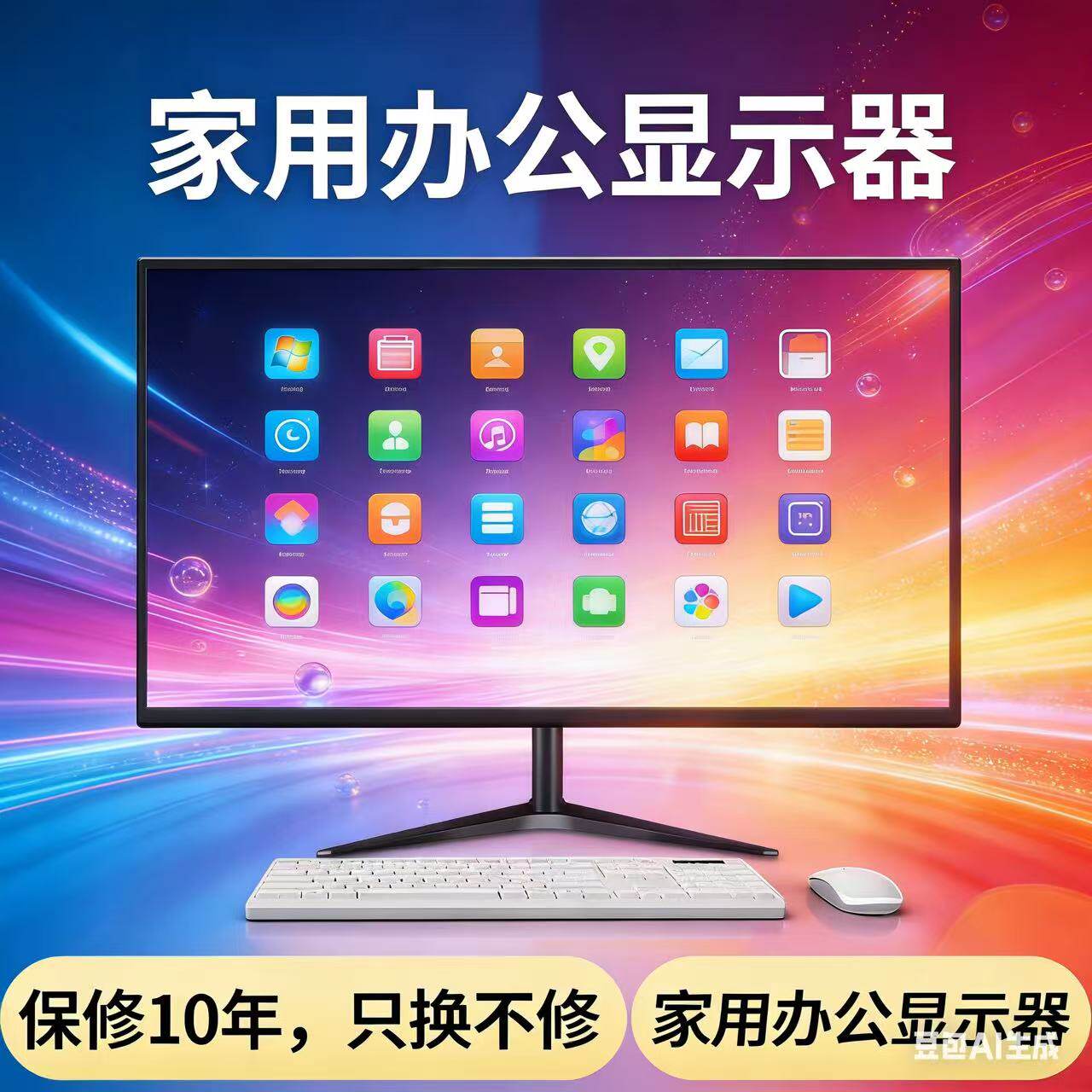 显示器19英寸20高清办公22直面超薄电脑台式监控24寸27液晶4k屏幕