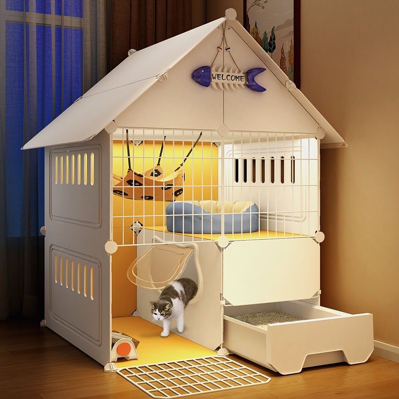 猫别墅家用带猫砂盆厕所一体超大自由空间猫咪窝室内不占地猫笼子,宠物/宠物食品及用品,猫笼子/猫别墅,淘宝优惠券,粉丝福利购,淘宝优惠卷