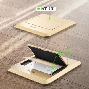 罗格朗嵌入式地插超薄隐形盖板式金属地板插座五孔电脑电话无底盒