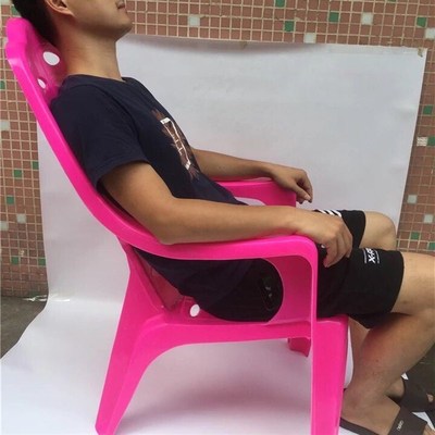 塑料加厚靠背沙滩椅躺椅休闲椅塑胶高背扶手椅大排档椅子厂家