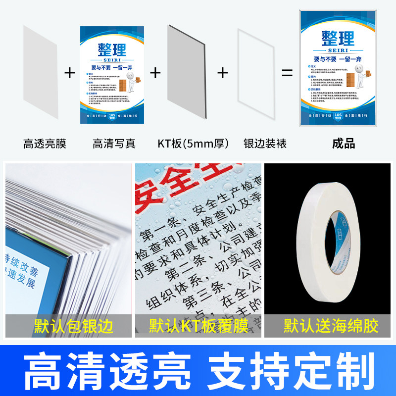 6S管理标识牌仓库工厂企业制度牌7S车间标语宣传看板质量办公室文