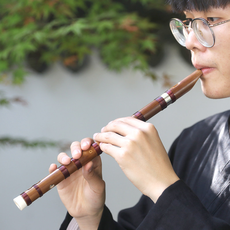 楚吟 成人竖笛6孔无膜专业演奏大FG调苦竹笛子六8孔中小学生顺笛