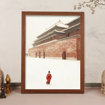 张居正雪中独行画书房办公桌相框摆台明代首辅张居正画像挂画摆件