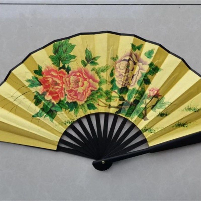 8寸戏曲扇子戏剧贵妃醉酒舞蹈京剧牡丹梅花折扇绢布