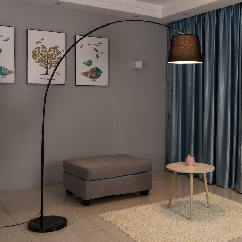 黑色落地灯钓鱼客厅卧室书房创意网红遥控北欧极简轻奢风立式台灯