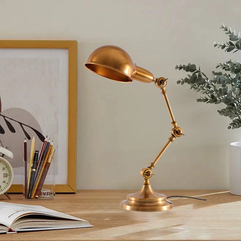 北欧简约金属长臂折叠办公台灯学习阅读书房书桌床头插电式包邮
